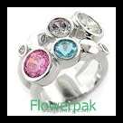 Multicoloured FASHION ring cladded in 14kt gold size 7
