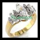 1 YEAR GUARANTEE! Stunning 3ct lab diamond overlaid in 24kt GOLD size 8