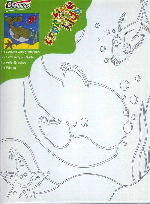 Creative Kids Canvas, paints and brush