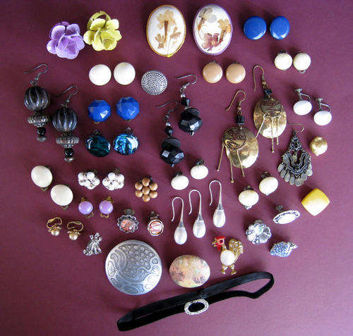 A LOAD of FUN EARRINGS & BROOCHES from Yester-year!!