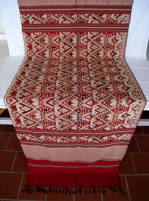 A LARGE VINTAGE SILK TABLE CLOTH / WIDE RUNNER - Iranian origin