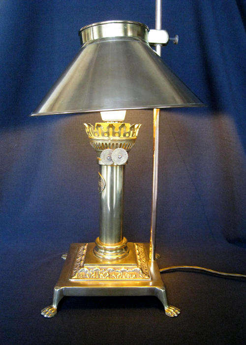 VINTAGE ORIENT EXPRESS BRASS TABLE DESK LAMP 'Paris Istanbul' - Early 1960'S