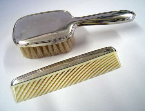 Beautiful silver plated Baby Brush & Comb