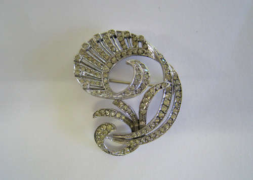 Art Deco sterling silver brooch