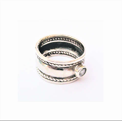 Sterling Silver CZ Ring - Size M