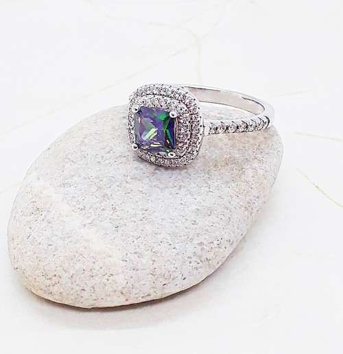 Mystic Rainbow Topaz Sterling Silver Ring