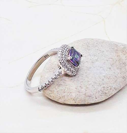 Mystic Rainbow Topaz Sterling Silver Ring