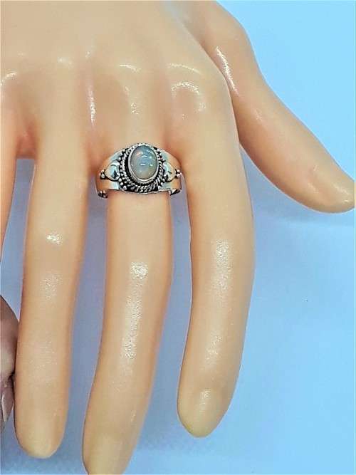Natural Ethiopian Opal Sterling Silver Ring