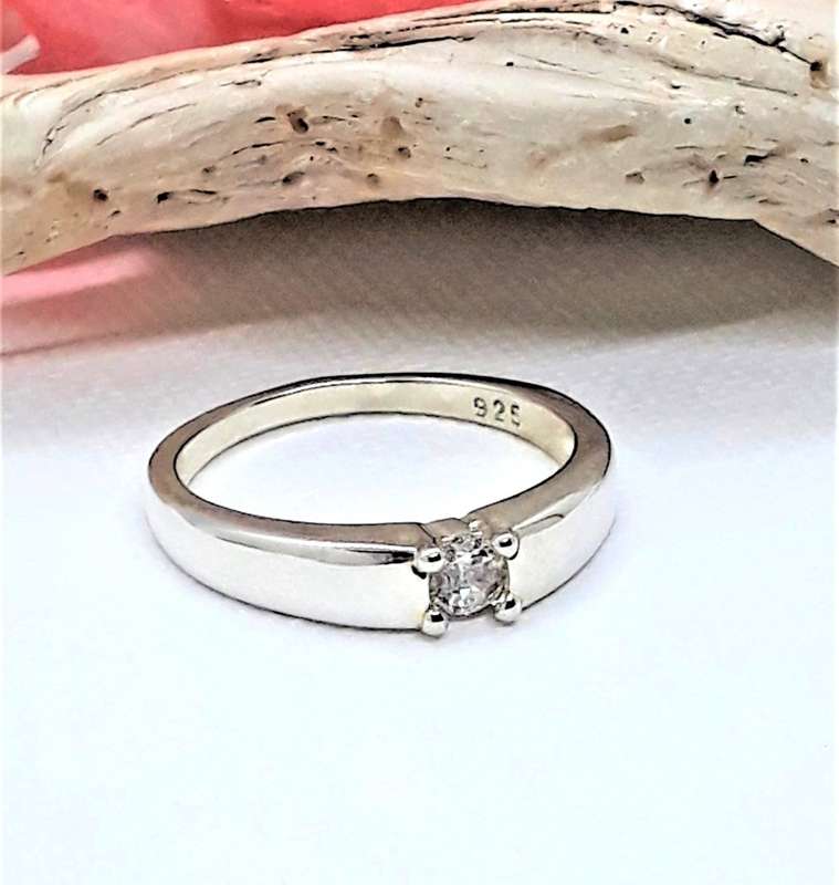 Elegant Cubic Zirconia Sterling Silver Ring