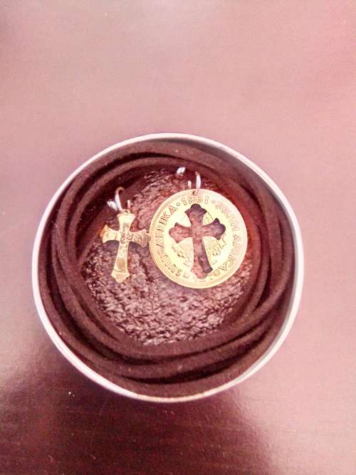 UNIQUE South African 1/2c coin cross pendants