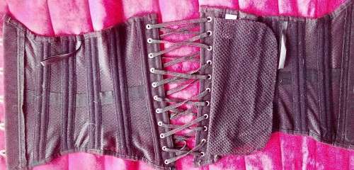 HIGH QUALITY Black Fishnet Underbust Corset
