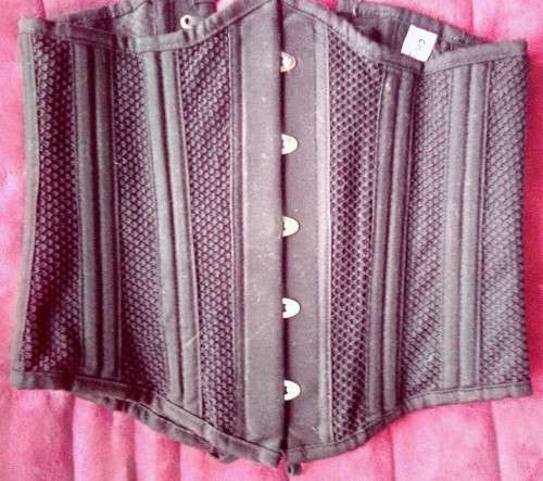 HIGH QUALITY Black Fishnet Underbust Corset