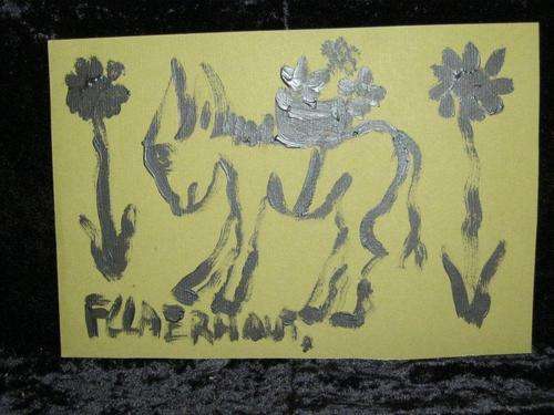 Original Frans Claerhout mini donkey acrylic painting