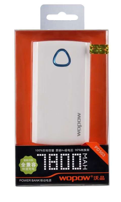 Certified Quality WOPOW 7800mAh Powerbank for charging smartphones