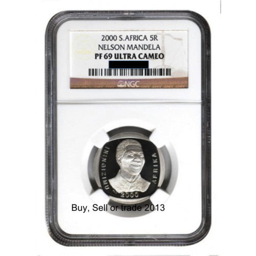 ## WOW EXTREMELY RARE ## 2000 Mandela "Smiley" R5 NGC PF69 ULTRA CAMEO ## 2ND FINEST PF69 UC ##