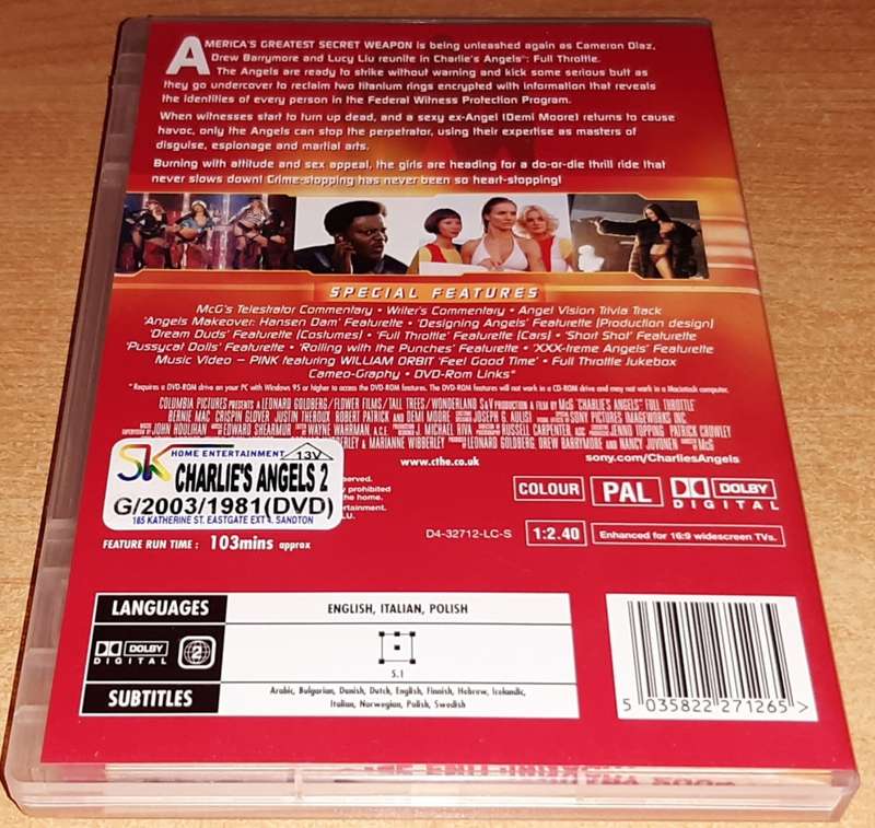 Charlie`s Angels Full Throttle (DVD)