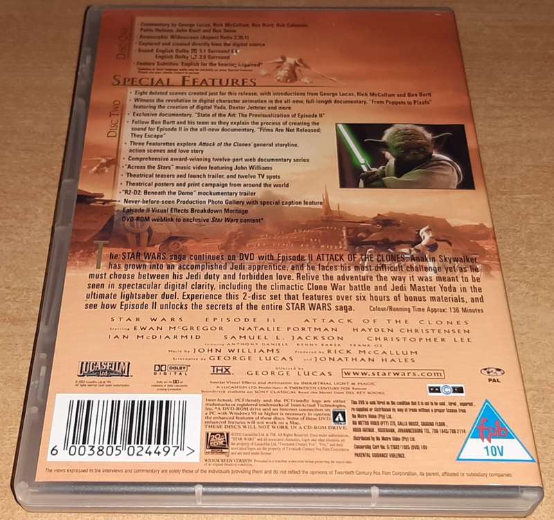 Star Wars 2 Attack Of The Clones (Double DVD)