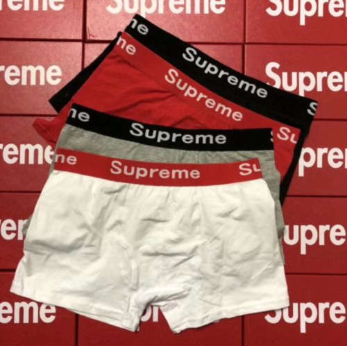 4-pack, New Supreme Boxer Briefs, (Red, Black, Gray & White) in Retail Box (L)