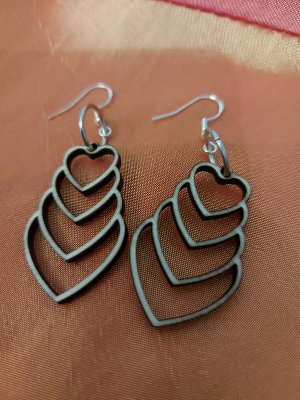 ilovethisss designer Laser cut Ear rings - wooden