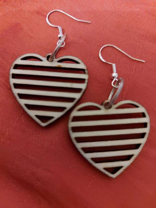 ilovethisss designer Laser cut Ear rings - wooden