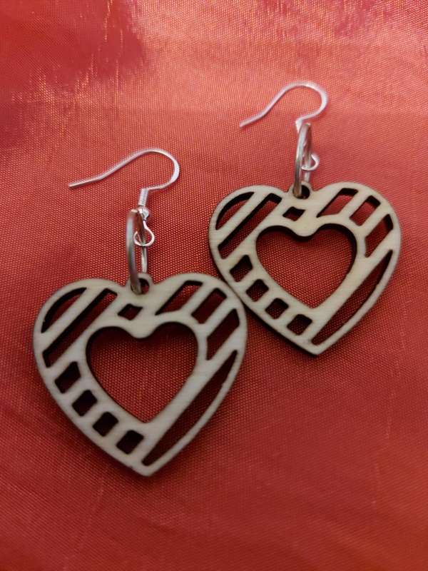 ilovethisss designer Laser cut Ear rings - wooden
