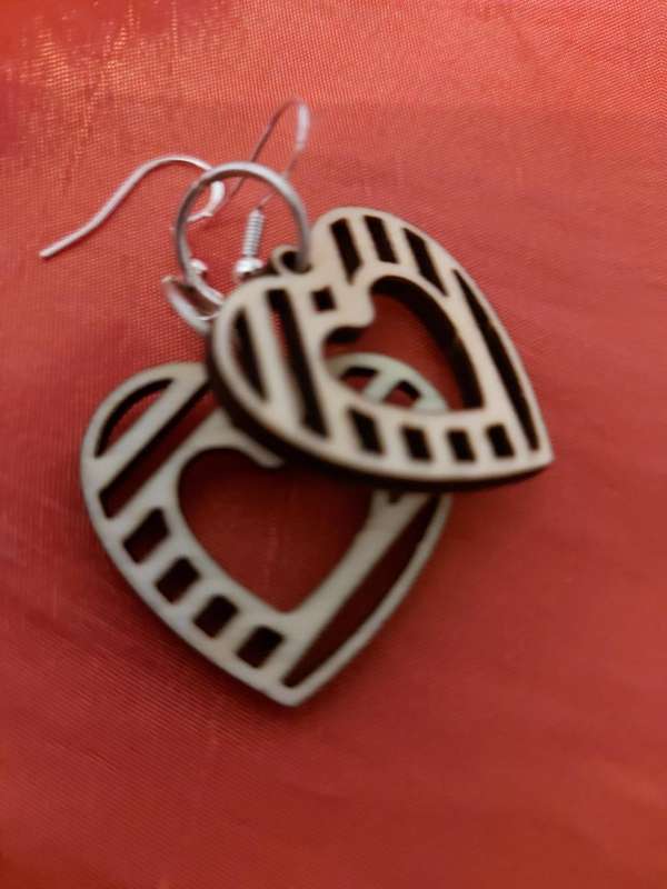 ilovethisss designer Laser cut Ear rings - wooden