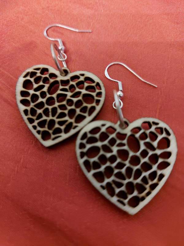 ilovethisss designer Laser cut Ear rings - wooden