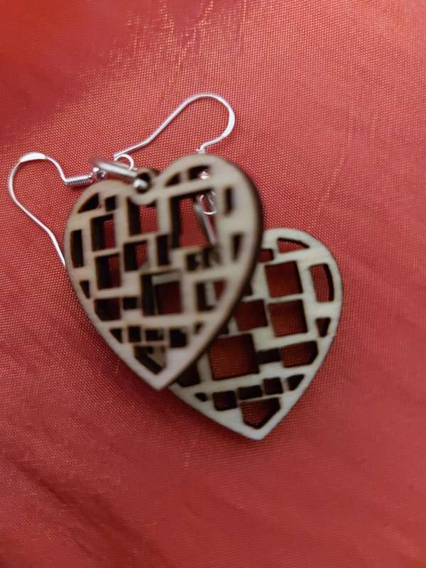 ilovethisss designer Laser cut Ear rings - wooden