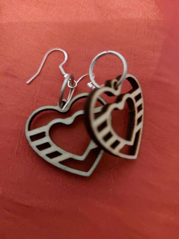 Laser cut Ear rings - wooden