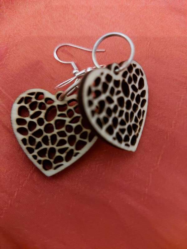 Designer Laser cut Ear rings - wooden -light weight