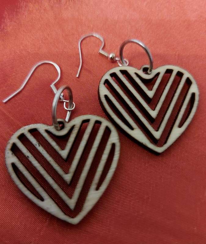 Designer Laser cut Ear rings - wooden -light weight