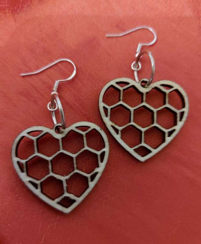 Ilovethisss designer - Laser cut Ear rings - wooden