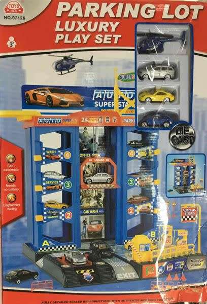 GREAT X-Mas GIFT!!! Kids Parking Lot Luxury Play Set...Incl Cars and Helicopter