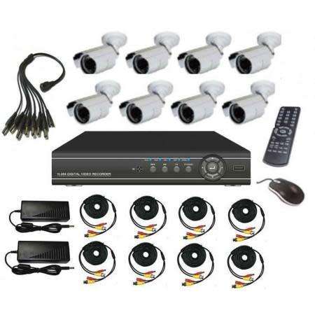NEW IN STOCK!! COMPLETE 8 Channel 1200TVL Security Surveillance System + Internet & 3G Phone Viewing