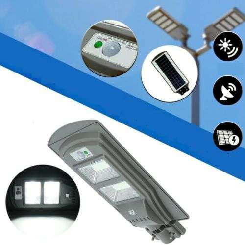 60W LED Solar Power Street Light, PIR Motion Sensor, Waterproof, Night Sensor