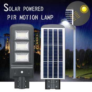 90W LED Solar Power Street Light, PIR Motion Sensor, Waterproof, Night Sensor with Remote