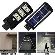 90W LED Solar Power Street Light, PIR Motion Sensor, Waterproof, Night Sensor with Remote