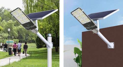 100W LED Solar Powered Street Light Complete With Solar Panel, Mounting Bracket And Remote Control