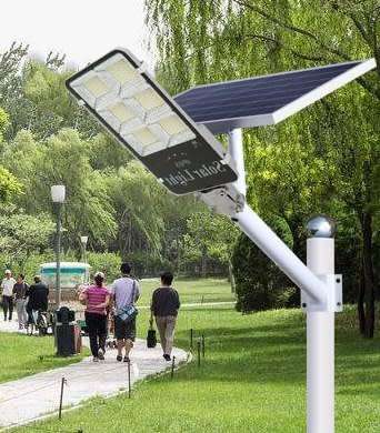 100W LED Solar Powered Street Light Complete With Solar Panel, Mounting Bracket And Remote Control