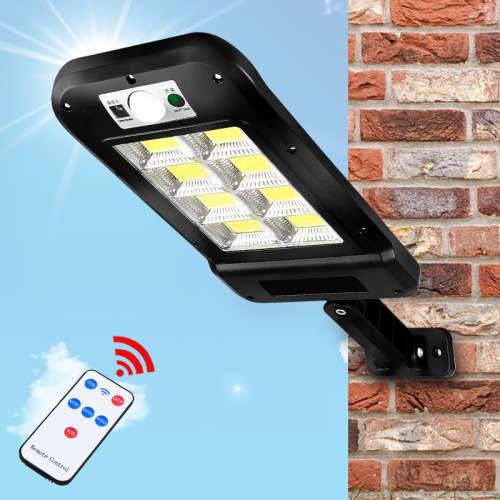 8 COB LED Solar Wall/Street Light with Remote Control - 120° Wide Angle - PIR Motion Sensor