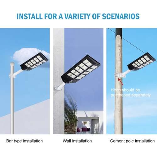 600W High Quality Solar Charged - Double Sided - LED Street Light - 12 Node - Remote Control
