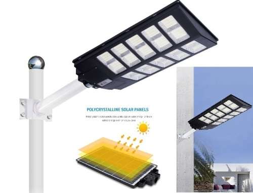 600W High Quality Solar Charged - Double Sided - LED Street Light - 12 Node - Remote Control