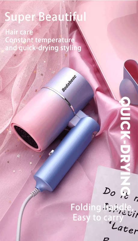 New Modern and Stylish Folding Hair Dryer - Compact - Multi Speed Regulation