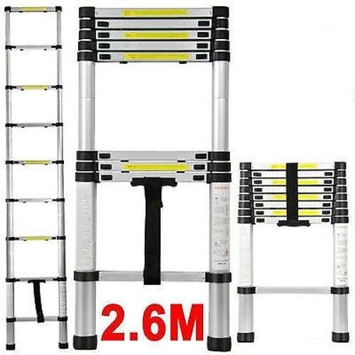 2.6m Aluminium Telescopic Ladder - Compact Design - Light Weight