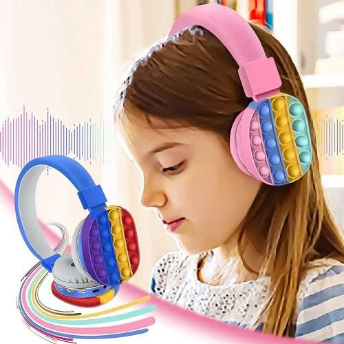 Bubble Fidget Bluetooth Wireless Stereo Earphones - Rechargeable - Built-In Mic