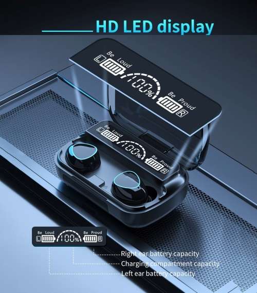 True Wireless Immersive Bluetooth Earphones - Wireless Charge Case - Digital Indicator