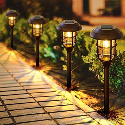 Solar Powered LED Outdoor Garden Pathway Lights - Pack of 6 - Creating a Magnificent Atmosphere!