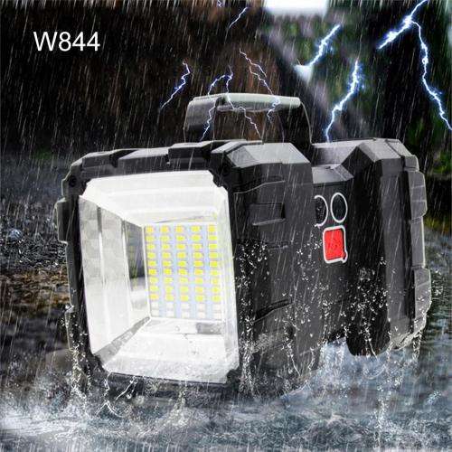 Super Bright Rechargeable Double Head LED Flashlight/Worklight - Built In Power Bank - 7 Light Modes