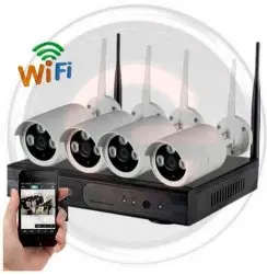 4 Channel HD NVR Latest Software CCTV System + HDMI + Phone Viewing + Waterproof Cameras
