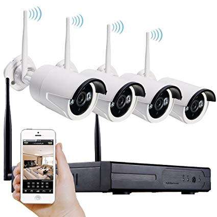 4 Channel HD NVR Latest Software CCTV System + HDMI + Phone Viewing + Waterproof Cameras